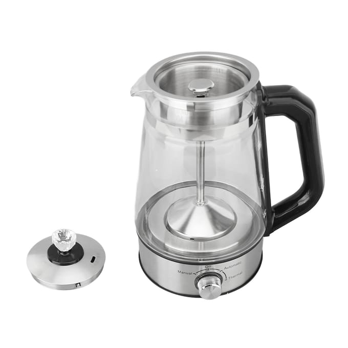 Elektrische waterkoker, automatisch, stoomsproeiend, geïsoleerd, elektrisch theezetapparaat, 1,2 liter L gray