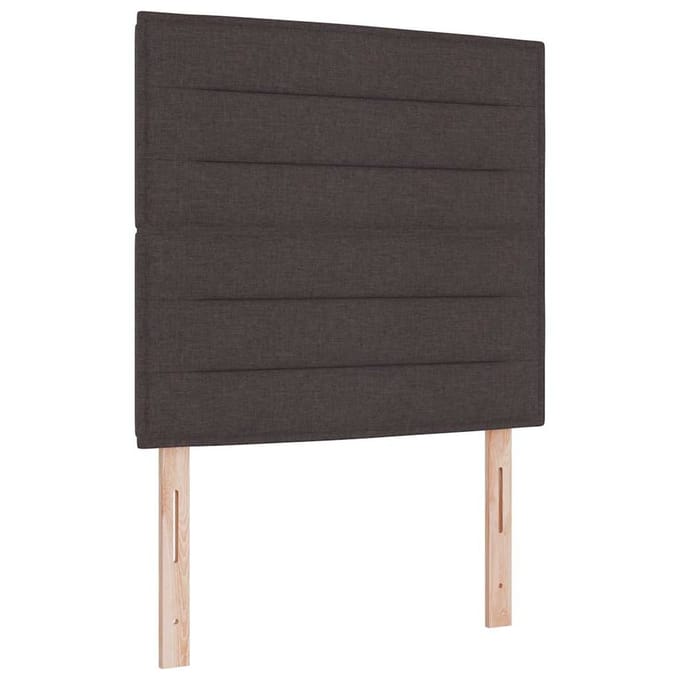 vidaXL - Bedframe - met - hoofdeinde - Donkerbruin - 120 - x - 190 - cm - Stof
