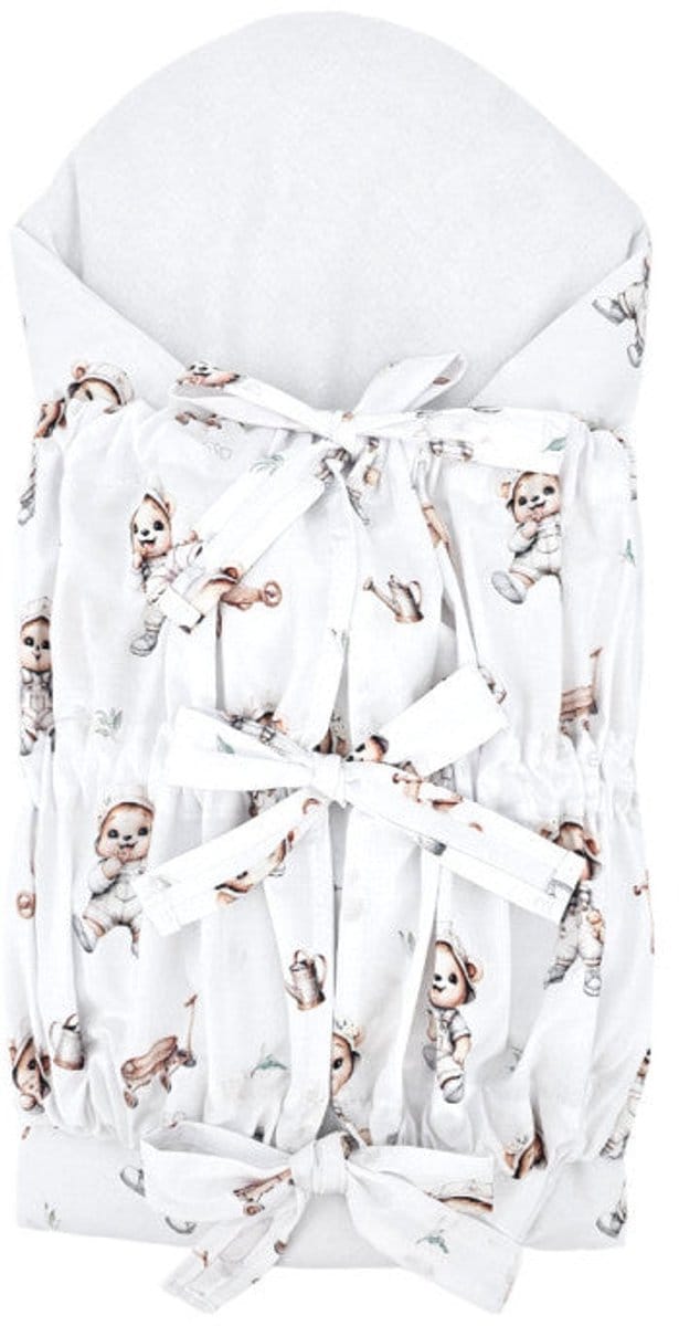 Printed Cotton Swaddle Blanket GARDENER BEAR