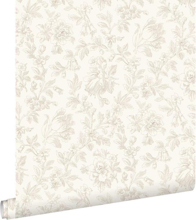 ESTAhome behang elegante bloemen beige - 50 x 900 cm - 132101