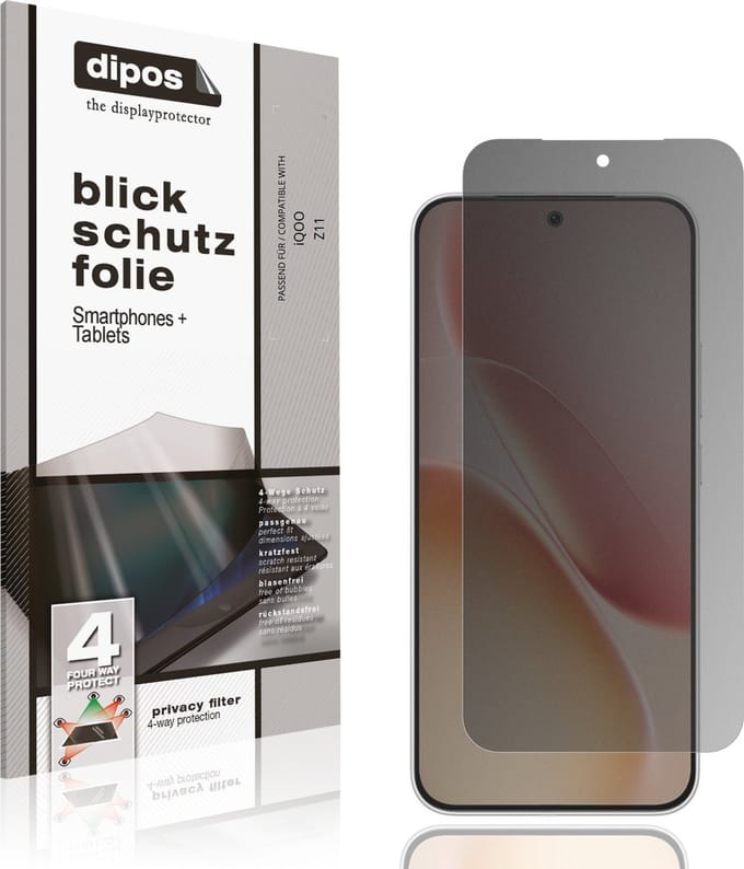 dipos – Matte Privacy Screenprotector geschikt voor iQOO Z11 | Anti-Spy Beschermfolie