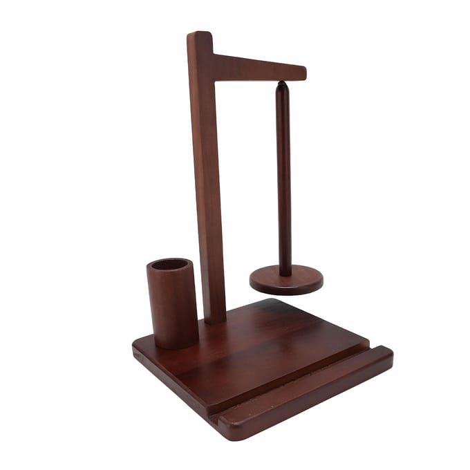 Porte-pelote Multifonctionnel Magnétique en Bois Support de Rangement pour Laine à Tricoter Porte-téléphone black