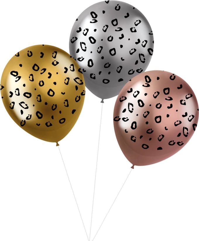 Folat - ballonnen Shimmer Posh Panter 33 cm - 3 stuks