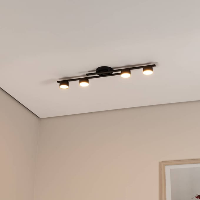 EMIBIG LIGHTING Plafondlamp Fragment, zwart, lengte 86 cm, metaal, 4-lamps.