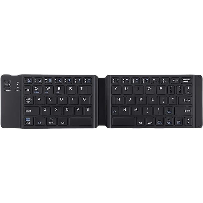 Opvouwbaar Draadloos Bluetooth Toetsenbord Oplaadbaar Vouwtoetsenbord Voor IPAD Mobiele Tablet Notebook Kantoor Mini Draadloos toetsenbord Dual-Folding zwart