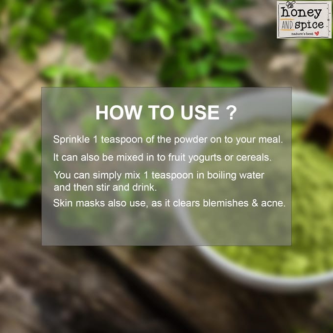 Honing en kruiden Moringa bladpoeder Drumstick bladpoeder Natuurlijke multivitaminen