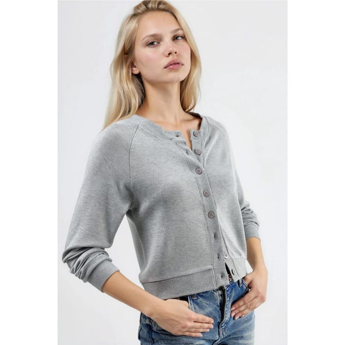 Ronde hals knoop cardigan