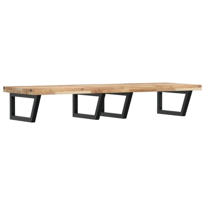 vidaXL - Badkamer - wandschap - staal - en - massief - acaciahout
