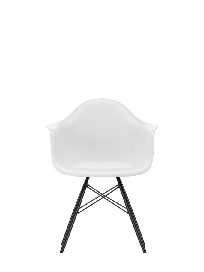 Vitra DAW Eames Plastic Armchair - katoen wit RE - esdoorn zwart