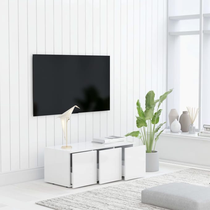 vidaXL - Tv-meubel - 80x34x30 - cm - bewerkt - hout - wit
