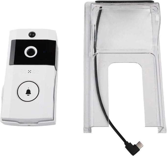 Video Deurbel - Slimme Camera - Thuisbeveiliging - Zonne-energie Aangedreven - 22 x 12 x 8 cm - Wit