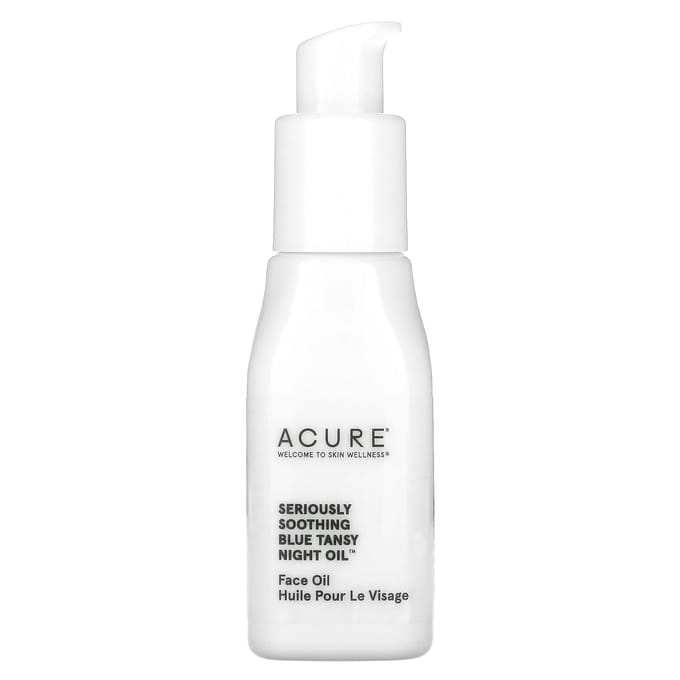 ACURE, Seriously Soothing, Huile de Nuit Tanaisie Bleue, 1 fl oz (30 ml) white
