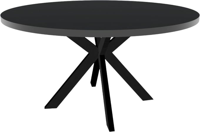 Eettafel rond melamine 150cm Sanne zwart ronde tafel