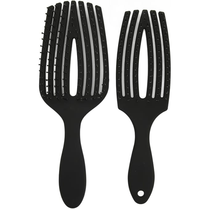 Lot de 2 peignes à 8 rangées démêlants massants pour coiffage cheveux secs mouillés Kit de peignes de coiffage à 6 rangées pour salon de beauté gray