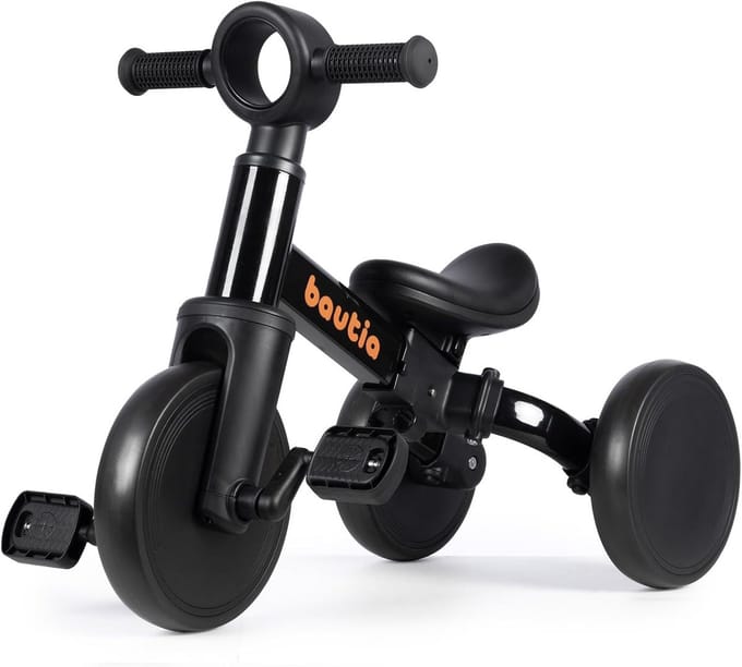 4-in-1 Loopfiets Driewieler voor Peuters 1-3 Jaar - Verstelbare Loopfiets met Verwijderbare Pedalen