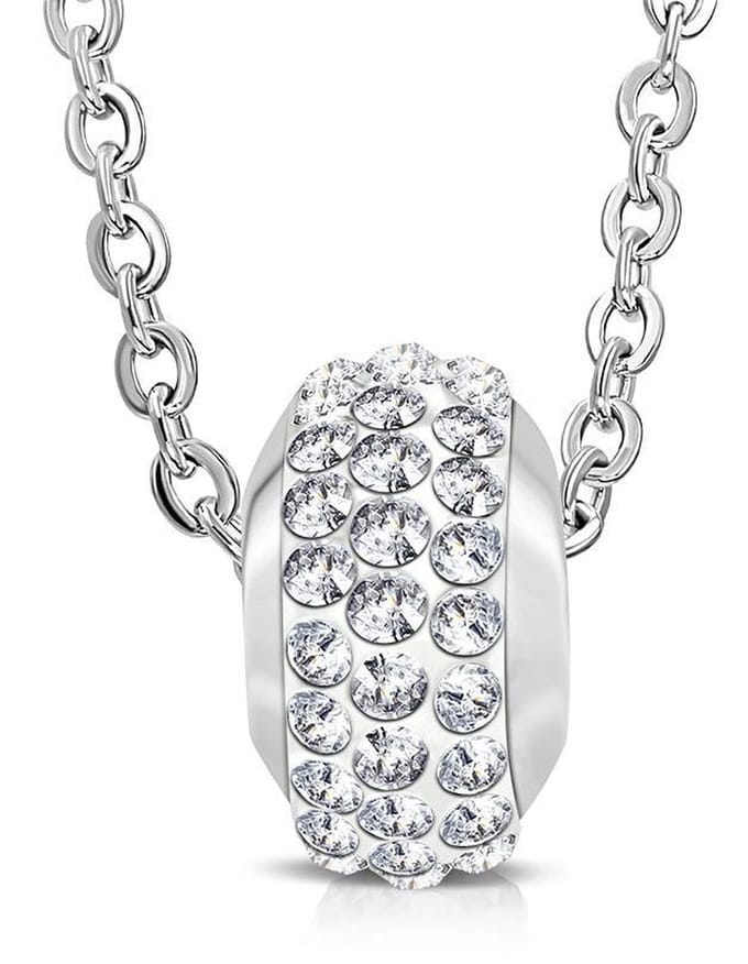 Amanto Ketting Cuma - 316L Staal - Shamballa - 10x6mm - 45cm