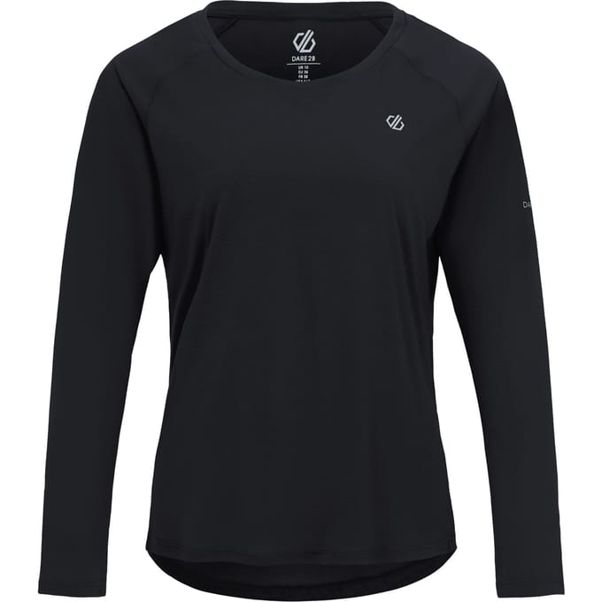 Dare 2B Dames Serenity Lange Mouwen T-shirt (Zwart)