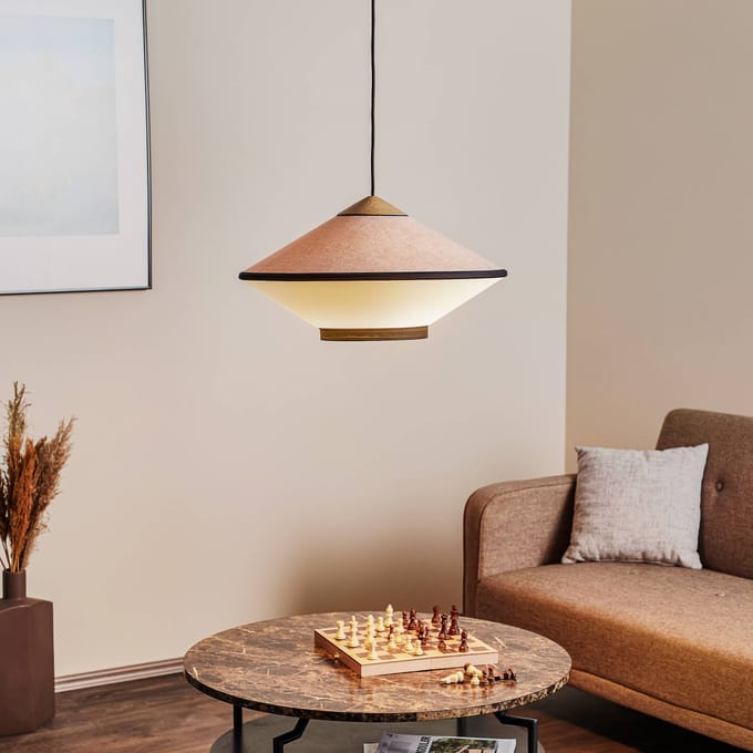 Forestier hanglamp Cymbal S, naturel, Ø 50 cm, E27