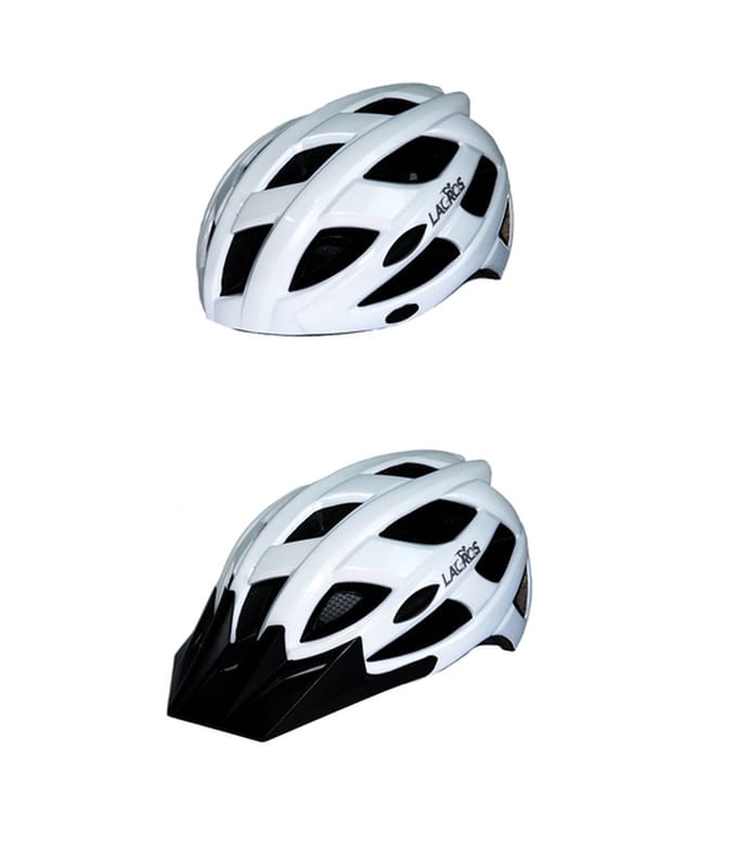 Lacros - Fietshelm wit - Large 56-60cm - Dames en Heren - met afneembaar zonnevizier