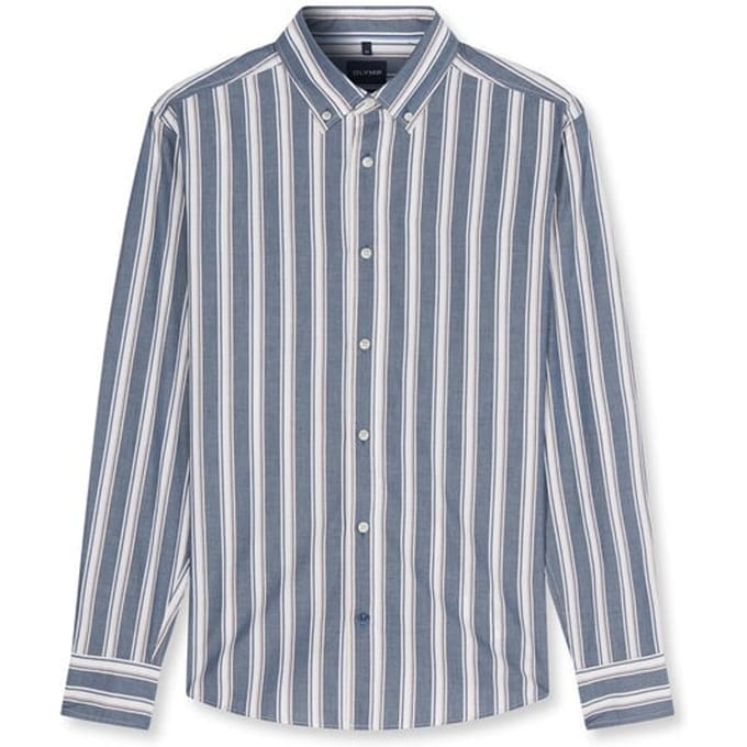 OLYMP Casual Overhemd, Regular Fit, Button-down, Marineblauw