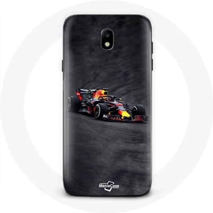 Coque pour Samsung Galaxy j7 2017 Formule 1 Max Verstappen F1 noir rouge et jaune