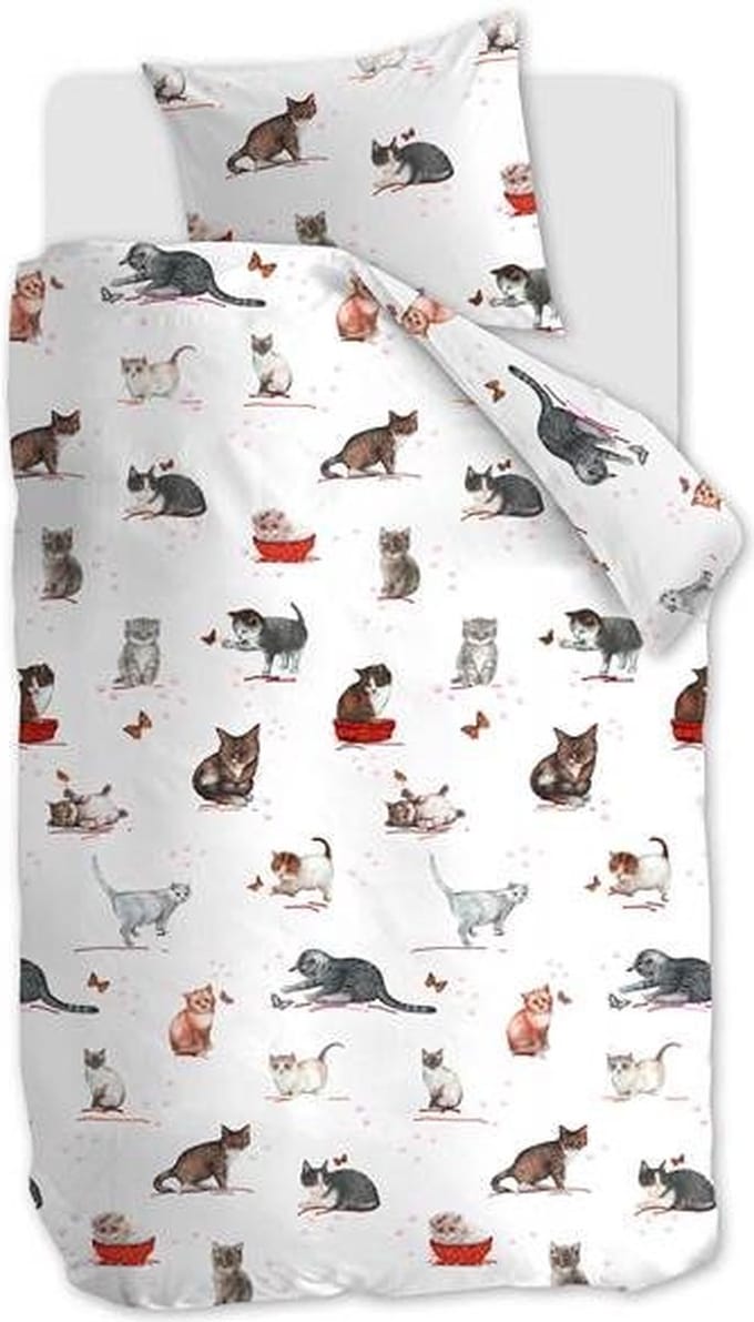 Beddinghouse Kids Cute Cats dekbedovertrek - Eenpersoons - 120x150 - Multi