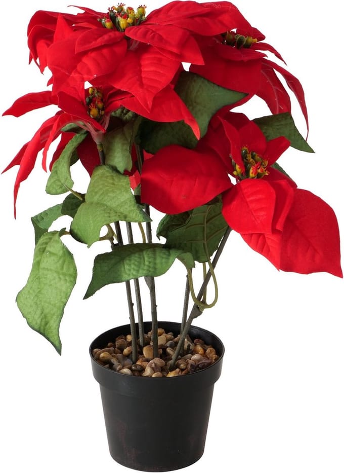 Kunstplant kerstster rood 40 cm