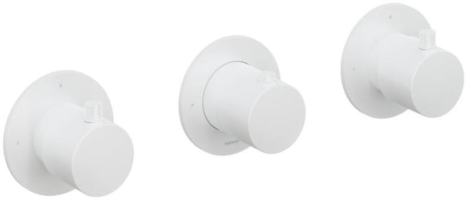 Hotbath Cobber - Afbouwdeel voor Inbouw Douchethermostaat - 2 Stopkranen - Wit