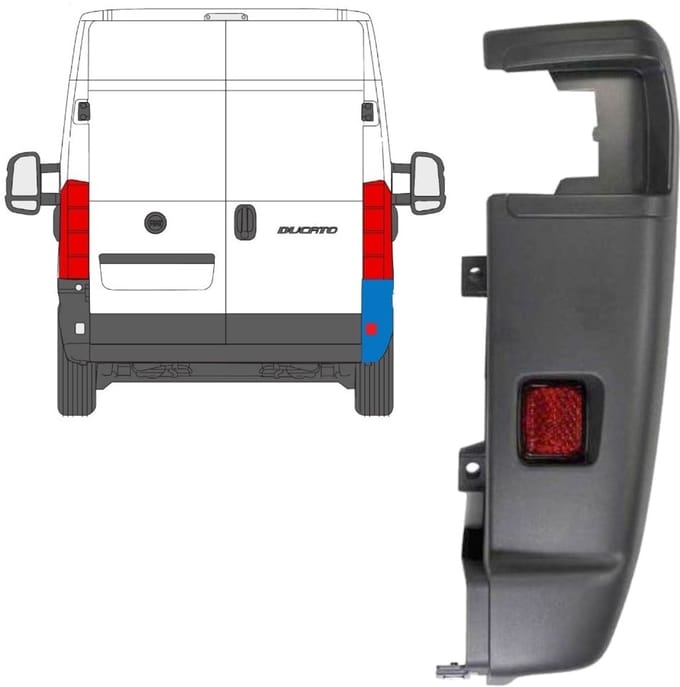 Hoek achterbumper 270 graden voor Peugeot Boxer 2006-2018 / Rechts