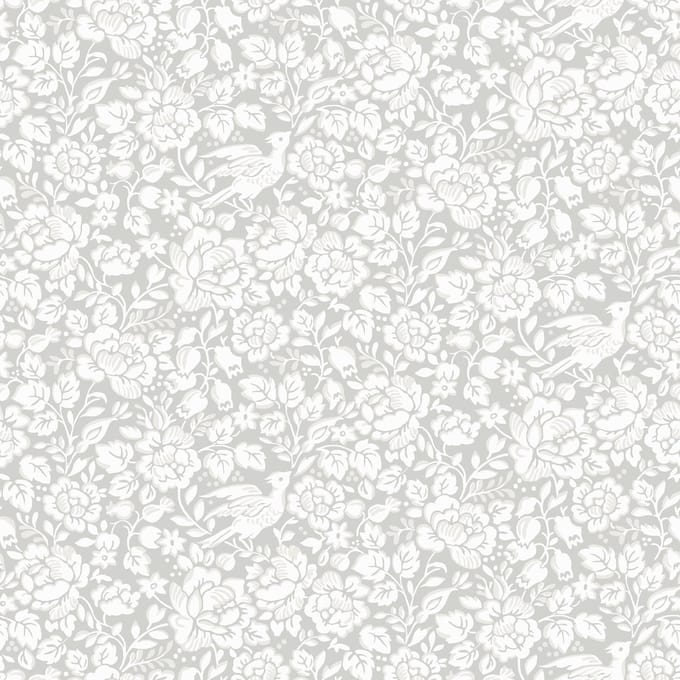 Duro Vliesbehang 678-01 - Blommor & Blad - Klassiek Wit - 53cm x 10.05m