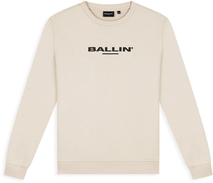 Ballin Amsterdam - Heren Regular fit Sweaters Crewneck LS - Sand - Maat M