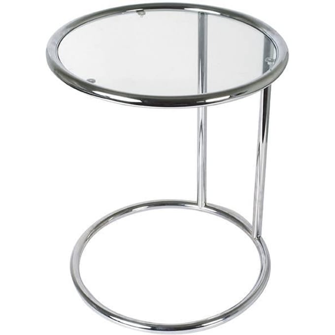Leitmotiv Side table - Glas met Staal, Chroom - 44x54cm - Scandinavisch