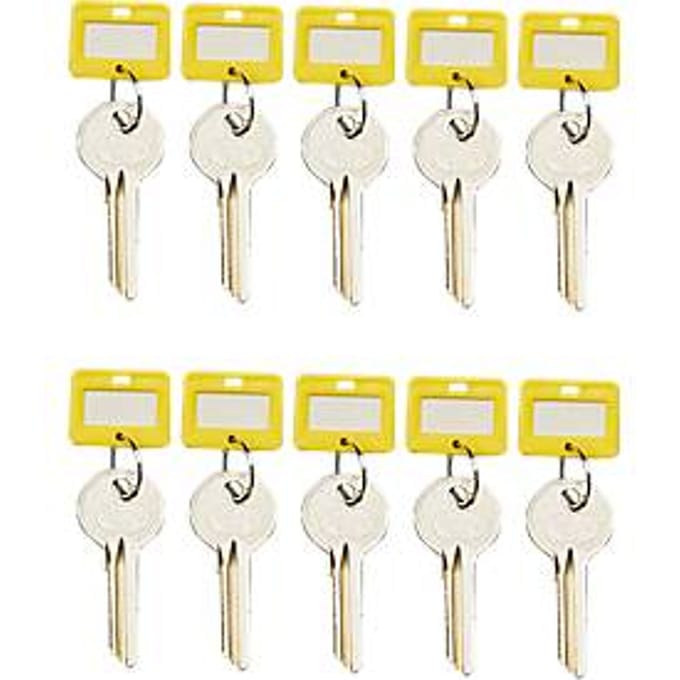Sleutelhanger, 10 stuks, geel