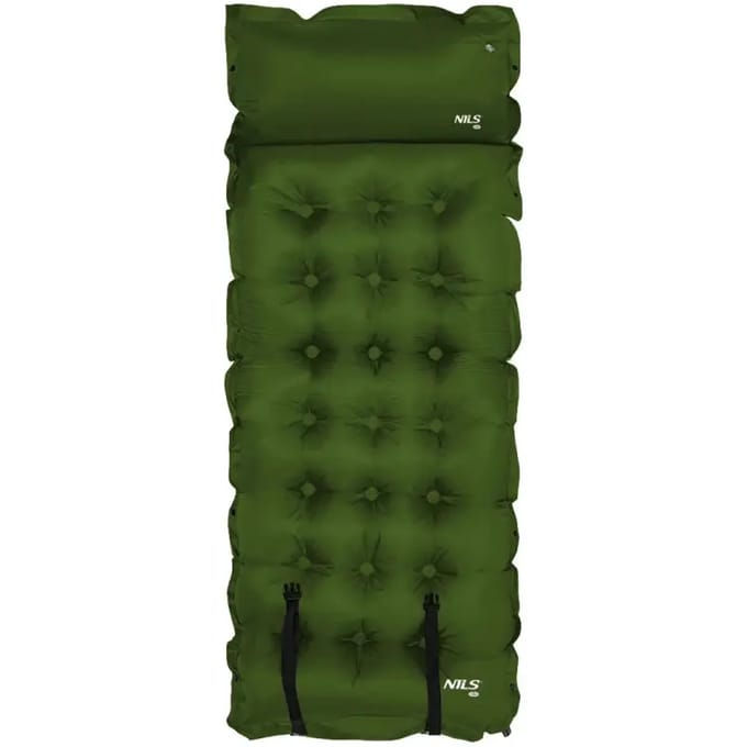 NILS CAMP NC4018 - Zelfopblazende Mat - Met Kussen - Camo Groen - Compact