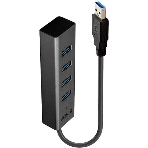 LINDY 43324 43324 USB-hub 4 poorten USB-A USB 3.1 Gen1 5 GBit/s Zwart