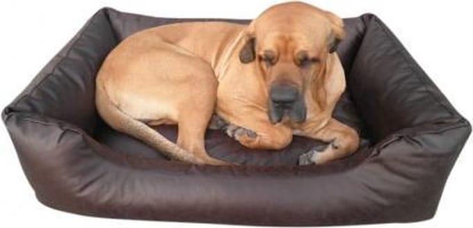 Hondensofa Hondenbed Bruin Skai leer 100 x 80 X 20cm