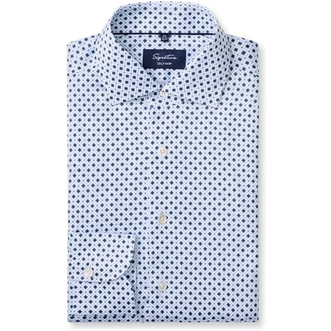 OLYMP Signature Overhemd, Tailored Fit, Signature Kent, Bleu