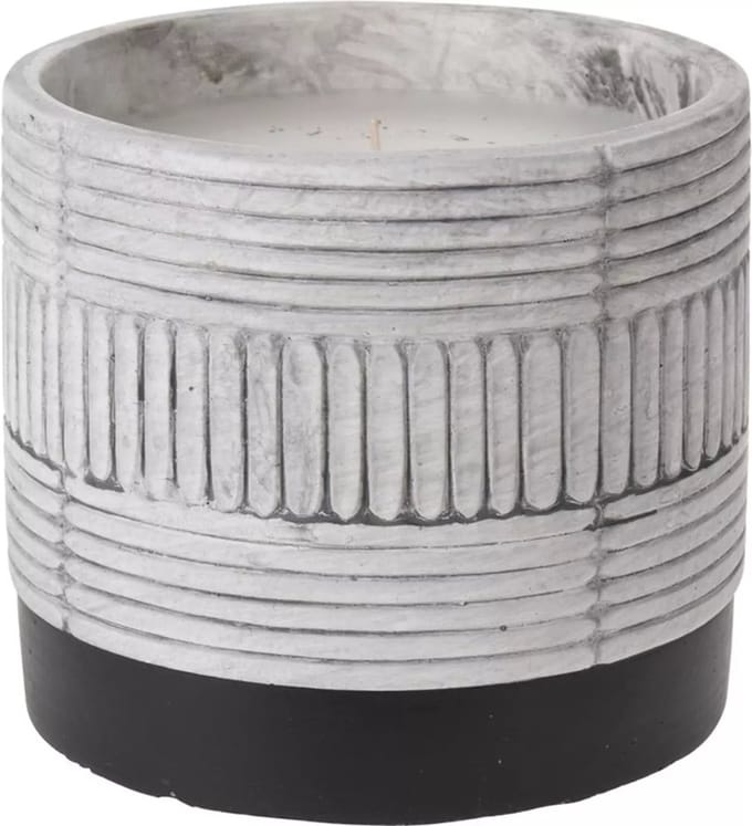 Citronella kaars in keramieken pot grijs