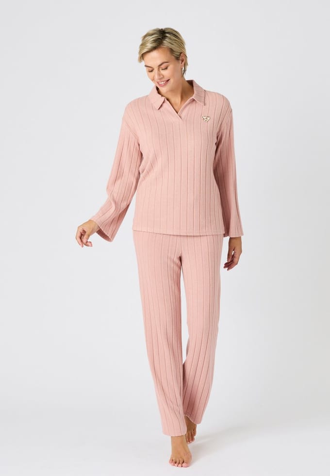 Damart - Pyjama ribtricot Thermolactyl - Dames - Roze - 38-40 (S)