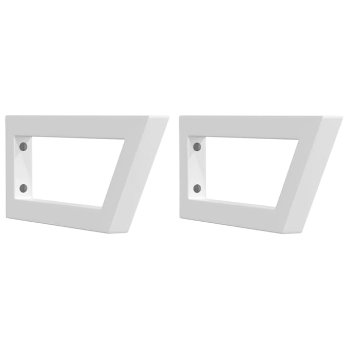 vidaXL - Wandbeugels - voor - wasbak - 2 - st - trapezium - staal - wit
