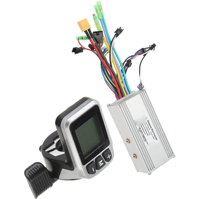 Elektrische Fiets Sinusgolf Borstelloze Controller Kit 36V 48V 1000W 38A 3 Modi Controller 124DX Duim gray