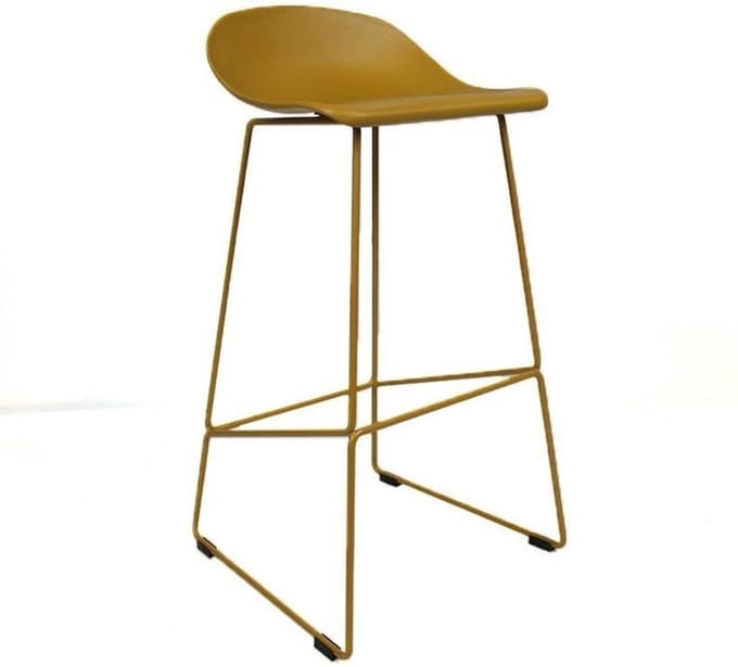 Livin24 Barkruk Ellen geel Scandinavisch design 76 cm - barstoel