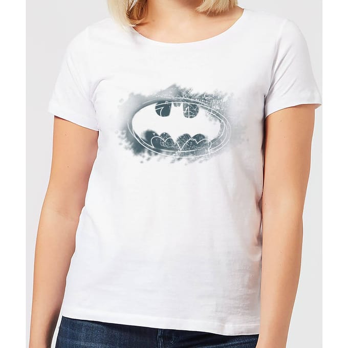 DC Comics Batman Spray Logo Dames T-shirt - Wit - S