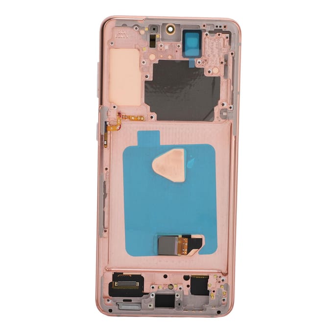 Telefoon Vervangingsscherm 6,7 Inch LCD Touch Digitizer Display Assemblage met Vingerafdruk Frame Gereedschapskit voor Galaxy S21 rosé gouden kleur