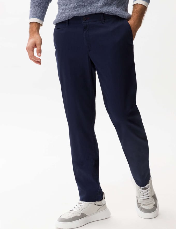 Brax Heren Flatfrontbroek  Style FABIO IN marine, donkerblauw, maat 46/30