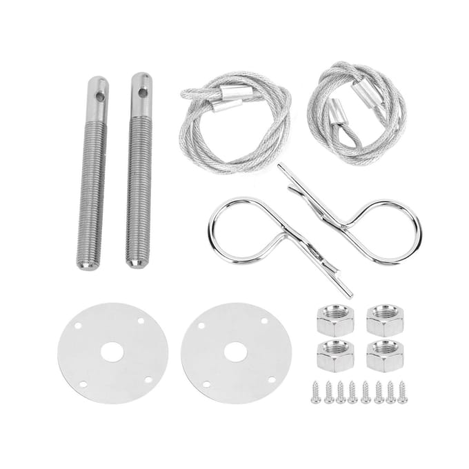 Kit de clips de verrouillage de capot moteur, plaque de goupille, accessoire modifié pour voiture white