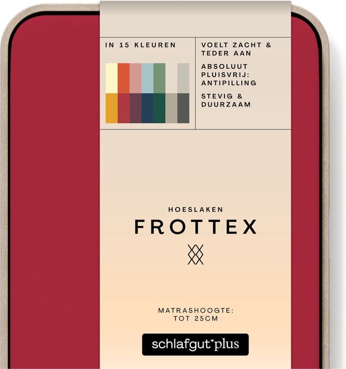 schlafgut Frottex Hoeslaken S - 90x190 - 100x200 285 Red Deep