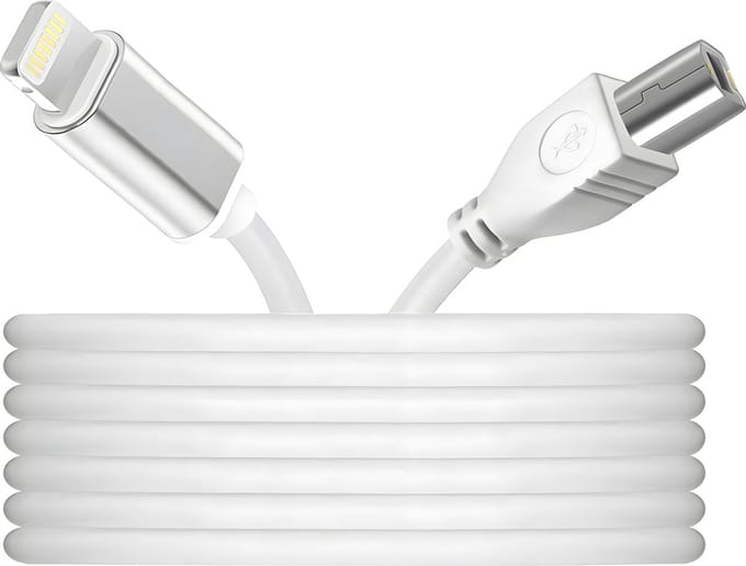 MIDI Kabel 3 Meter - Geschikt voor Lightning naar USB 2.0 Kabel - Geschikt voor Apple iPad, iPhone, FL Studio, Adobe Audition, YahamaDAC, Versterker, Toetsenbord, Mixer