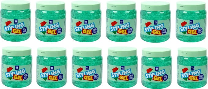 Hegron Styling Gel Mega Hold Groen - 12x500ml - Voordeelverpakking