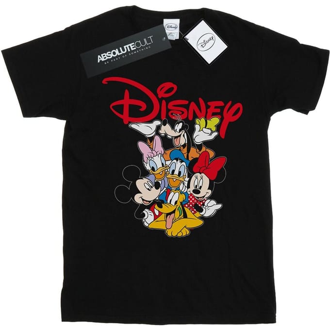 Disney Heren Mickey Mouse Crew T-shirt (Zwart)